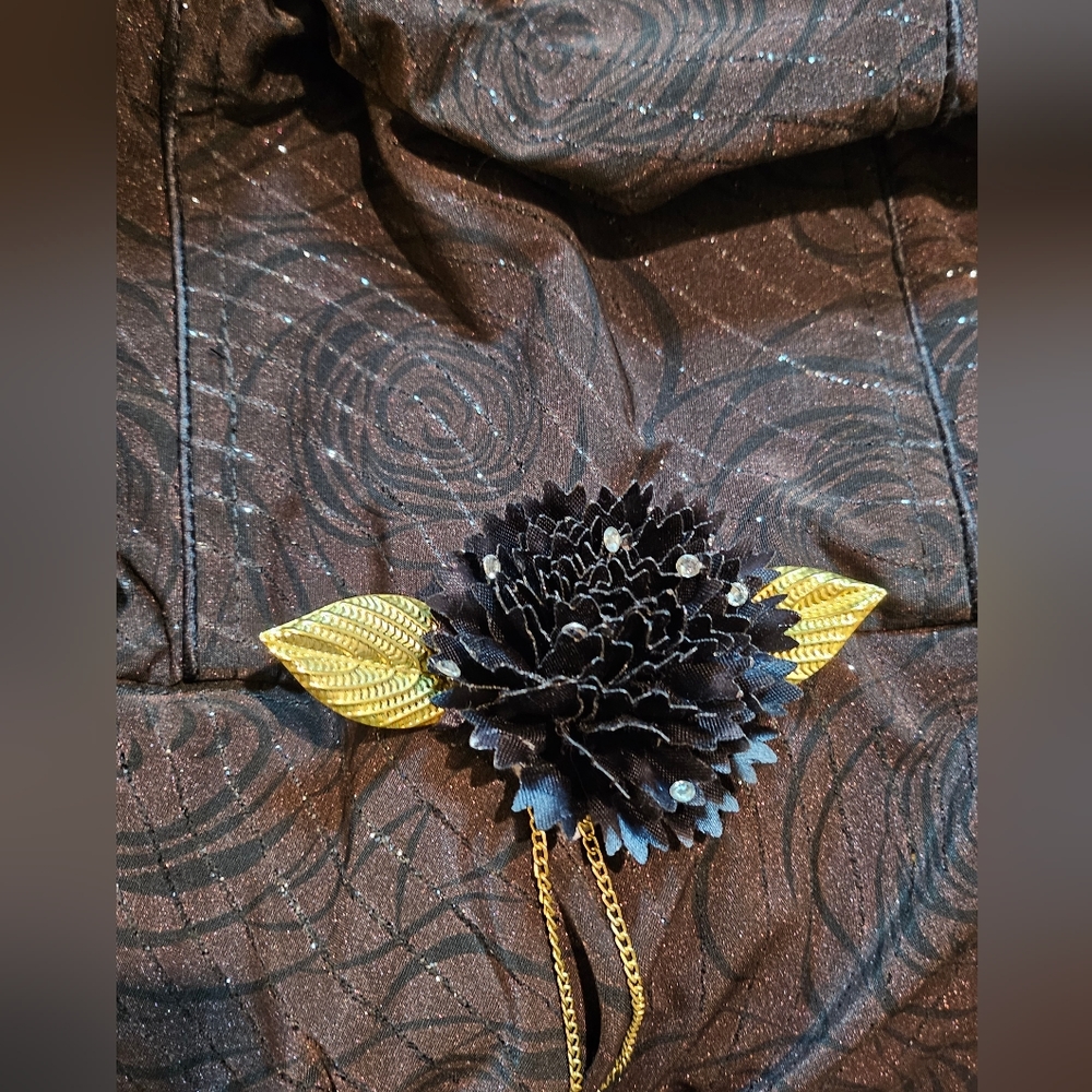 Mud Pie Brown Rose Party Dress Size 8 - Picture 8 of 12